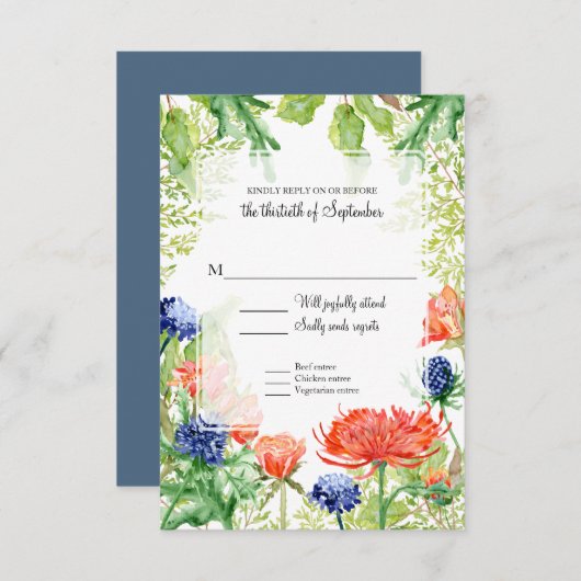 RSVP Moderne Waterverf Herfst Sinaasappel Mum n Th (Voorkant / Achterkant)