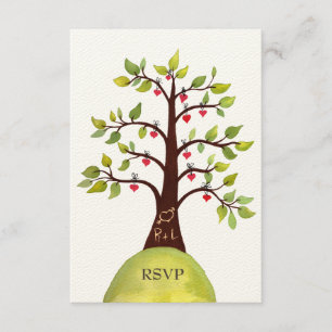 RSVP Monogram Groene Bouw Weddenkaarten
