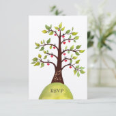 RSVP Monogram Groene Bouw Weddenkaarten Kaartje (Staand voorkant)
