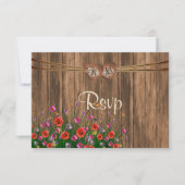 RSVP Monogram hart met lente wilde bloemen (Voorkant)
