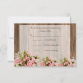 RSVP Monogram Hart met Roze en Witte Rozen (Achterkant)