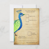 RSVP Monogram  Peacock Weddenkaarten Kaartje (Achterkant)