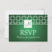 RSVP Monogram Trellis Pattern Green Kaartje (Achterkant)