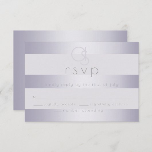 RSVP | Monogram Violet Silver Shimmer Stripes (Voorkant / Achterkant)