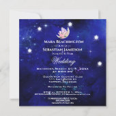 *~* RSVP Moon Stars Crystal WEBSITE AR14 Wedding Kaart (Achterkant)