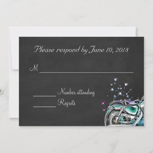 RSVP motorfietsen met Mason Jar Kaart (Achterkant)