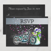 RSVP motorfietsen met Mason Jar Kaart (Voorkant / Achterkant)