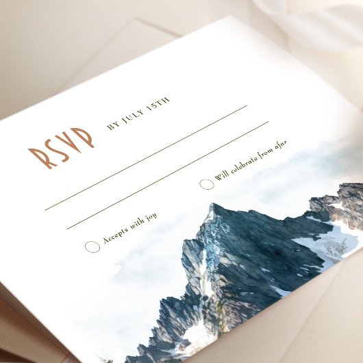 RSVP Mountain Wedding Insert Destination Kaart
