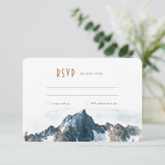 RSVP Mountain Wedding Insert Destination Kaart (Staand voorkant)