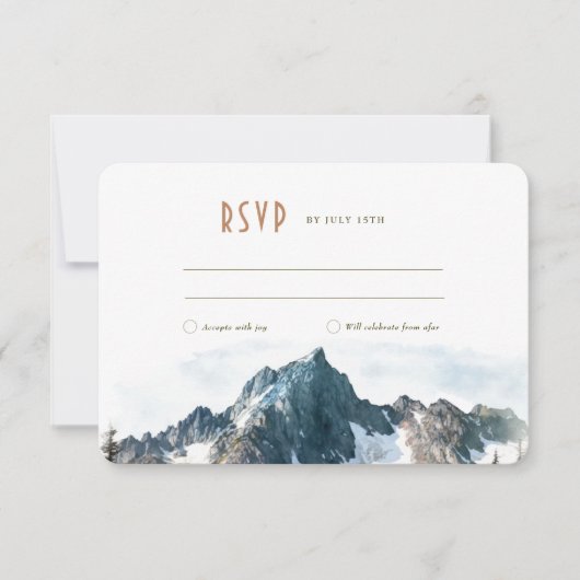 RSVP Mountain Wedding Insert Destination Kaart (Voorkant)