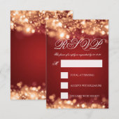 RSVP-mousserend lampje Gold RSVP Kaartje (Voorkant / Achterkant)
