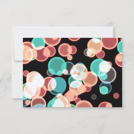 RSVP Multicolored Bubbles op een zwarte achtergron (Voorkant)