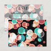 RSVP Multicolored Bubbles op een zwarte achtergron (Voorkant / Achterkant)