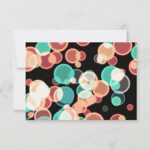 RSVP Multicolored Bubbles op een zwarte achtergron Kaartje