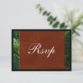 RSVP naar kerstfeest, luxe pine Kaartje (Staand voorkant)
