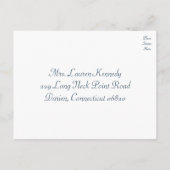 RSVP Nautisch Roze Anker Navy Blue Stripe Wedding Uitnodiging Briefkaart (Achterkant)