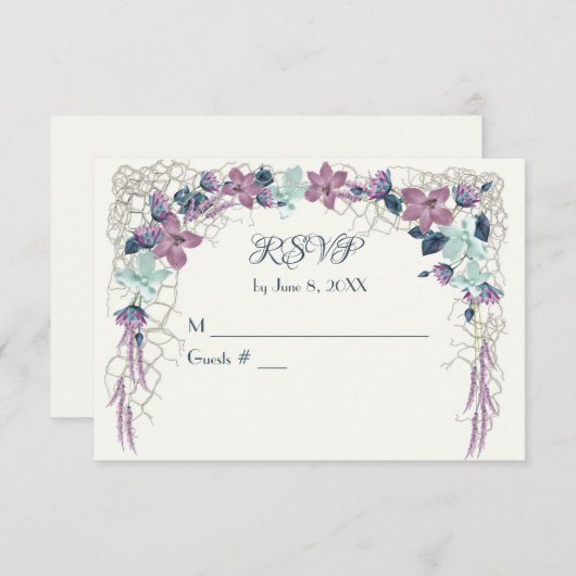 RSVP Nautische Bloemboog Informatiekaartje (Voorkant / Achterkant)