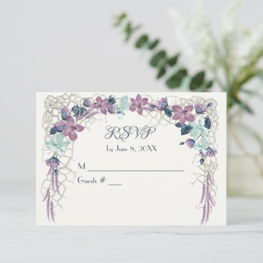 RSVP Nautische Bloemboog Informatiekaartje (Staand voorkant)