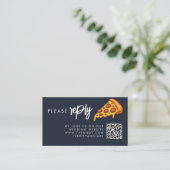 RSVP Navy Blauwe PIZZA Moderne Minimalistische Chi Informatiekaartje (Staand voorkant)