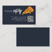 RSVP Navy Blauwe PIZZA Moderne Minimalistische Chi Informatiekaartje (Voorkant / Achterkant)