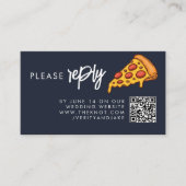 RSVP Navy Blauwe PIZZA Moderne Minimalistische Chi Informatiekaartje (Voorkant)