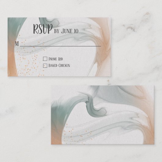 RSVP Neutraal Abstract Ontwerp Informatiekaartje (Voorkant / Achterkant)