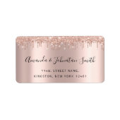 RSVP New Wedding Adress Drivers Roos Glitter Spark Etiket (Voorkant)