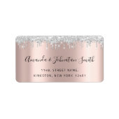 RSVP New Wedding Adress Silver Grey Drift Roos Etiket (Voorkant)