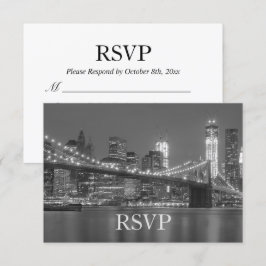 RSVP - New York City Silhouette Brooklyn Bruiloft  Kaart