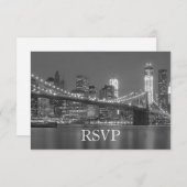 RSVP - New York City Silhouette Brooklyn Huwelijk  Kaart (Voorkant / Achterkant)