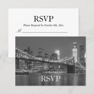 RSVP - New York City Skyline Brooklyn Wedding RSVP Kaart