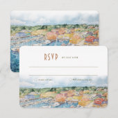 RSVP Newport Harbour Wedding Insert Bestemming Kaart (Voorkant / Achterkant)