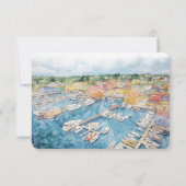 RSVP Newport Harbour Wedding Insert Bestemming Kaart (Achterkant)