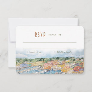 RSVP Newport Harbour Wedding Insert Bestemming Kaart