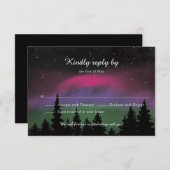 RSVP Nord Lights Mountaintop Stars Weddenschap Save The Date (Voorkant / Achterkant)