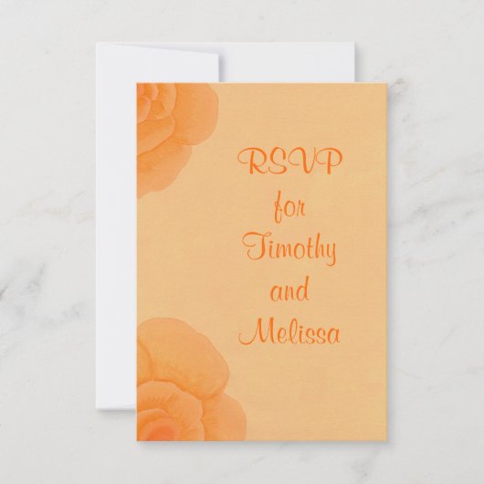 RSVP Note Cards, Faded Oranje Rozen Kaartje (Voorkant)