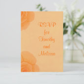 RSVP Note Cards, Faded Oranje Rozen Kaartje (Staand voorkant)