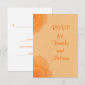 RSVP Note Cards, Faded Oranje Rozen Kaartje (Voorkant / Achterkant)