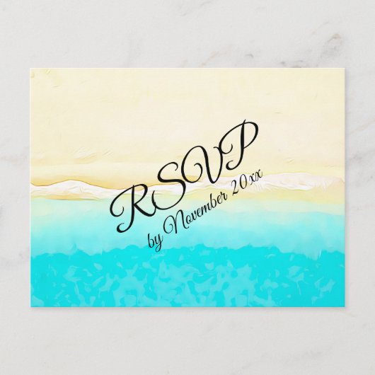 RSVP Ocean Shore Beach thema bruiloft Briefkaart (Voorkant)