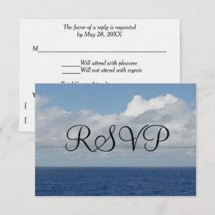 RSVP Ocean Waves Fluffy White Clouds Kaartje