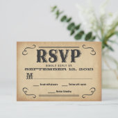 RSVP Old West Rustic Wedding Reply (Staand voorkant)