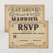 RSVP Old West Rustic Wedding Reply (Voorkant / Achterkant)