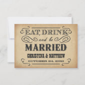 RSVP Old West Rustic Wedding Reply Kaartje (Achterkant)