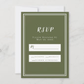 RSVP Olive Green Simple Chic Minimalist (Voorkant)