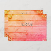 RSVP om felroze roestvast uit te nodigen (Voorkant / Achterkant)