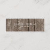 RSVP online bijtende houten trouwkaart Mini Visitekaartje (Achterkant)