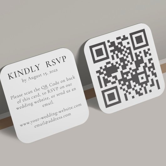 RSVP online binden op website met QR-code Informatiekaartje