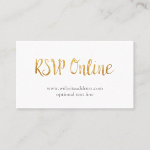 RSVP Online Card met Gold Pineapples & Script Visitekaartje