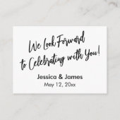 RSVP Online Casual Modern Black White Typografie Informatiekaartje (Achterkant)