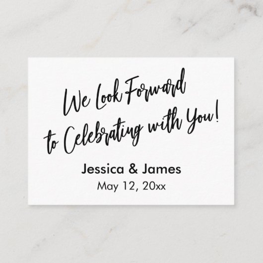 RSVP Online Casual Modern Black White Typografie Informatiekaartje (Achterkant)